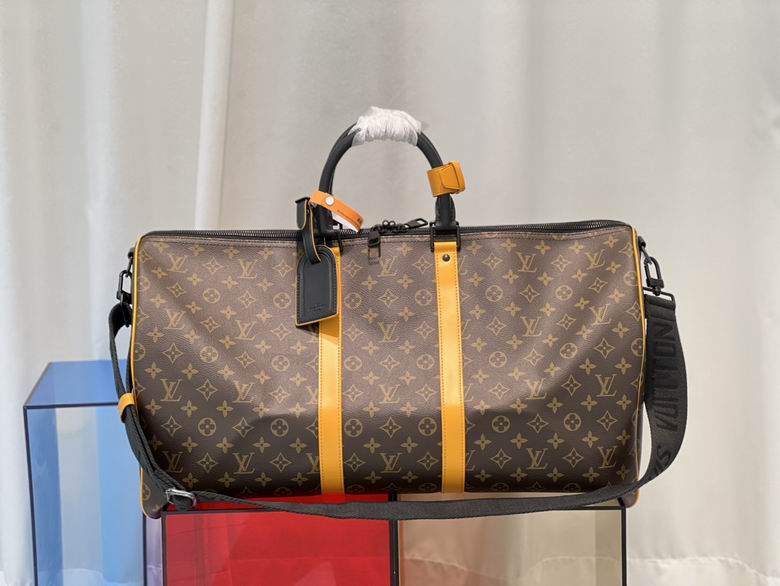 Wholesale Cheap AAA Louis Vuitton Keepall Bandoulière 55 Monogram Macassar Canvas Travel Bags for Sale