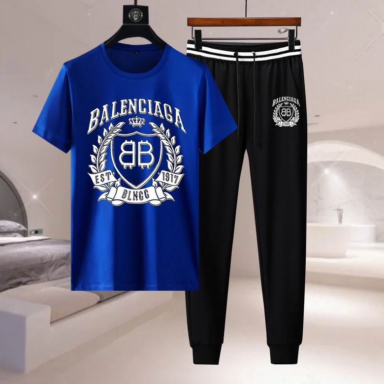 Wholesale Cheap B.alenciaga Short Sleeve Replica Tracksuits for Sale