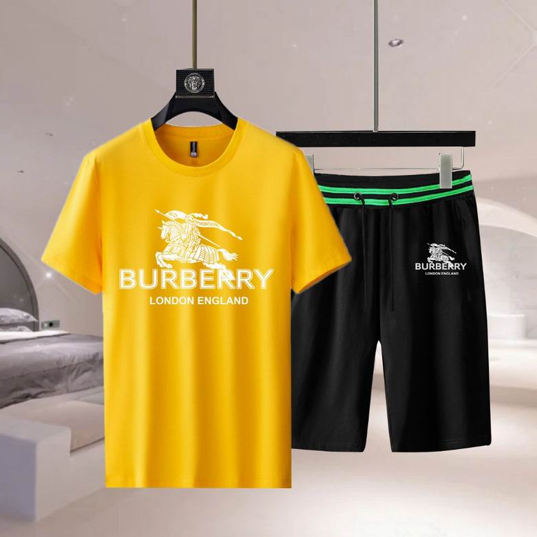 Wholesale Cheap B.urberry Short Sleeve Replica Tracksuits for Sale