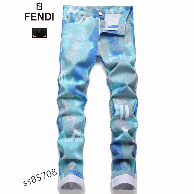 Wholesale Cheap F endi mens Long Jeans for Sale