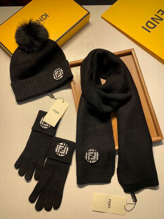 Wholesale Cheap F endi Scarf Hats Gloves set