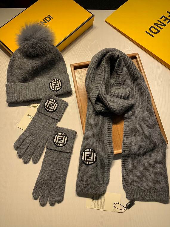 Wholesale Cheap F endi Scarf Hats Gloves set