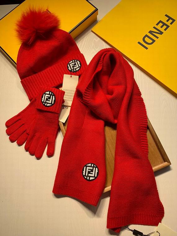 Wholesale Cheap F endi Scarf Hats Gloves set