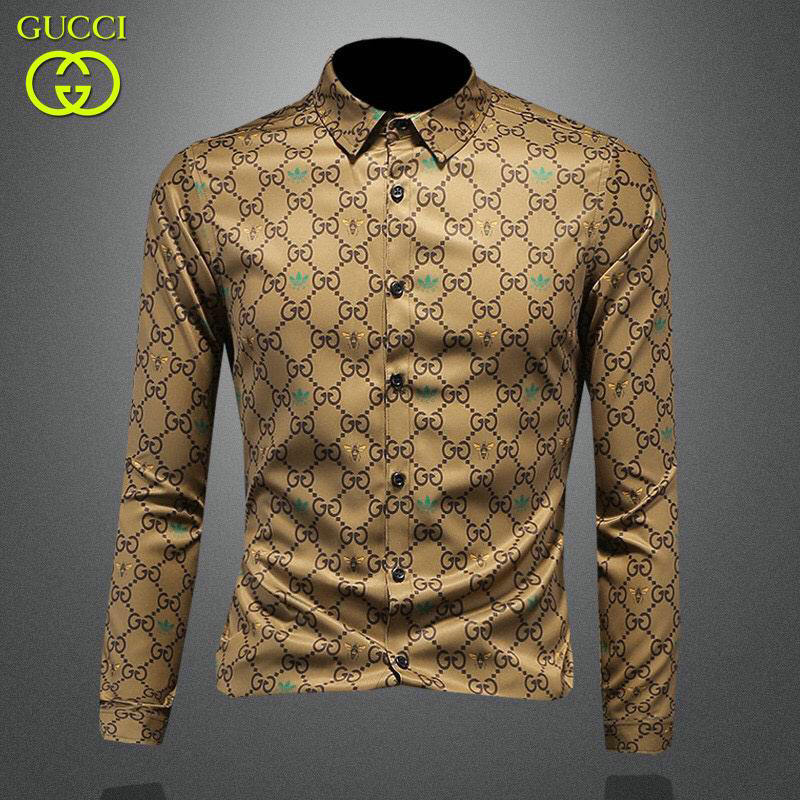 Wholesale Cheap G.ucci Long Sleeve Mens Shirts for Sale