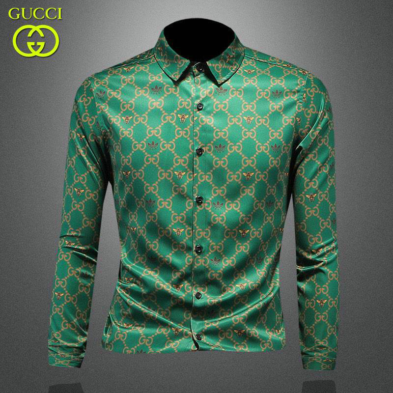 Wholesale Cheap G.ucci Long Sleeve Mens Shirts for Sale