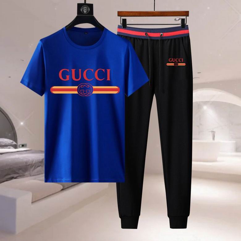 Wholesale Cheap G.ucci Short Sleeve Replica Tracksuits for Sale