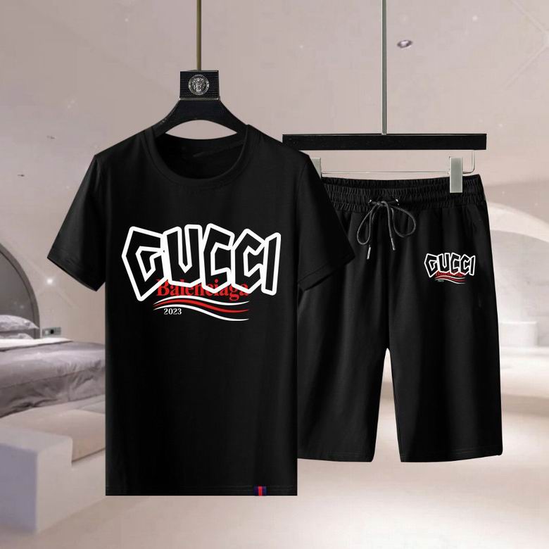 Wholesale Cheap G.ucci Short Sleeve Replica Tracksuits for Sale