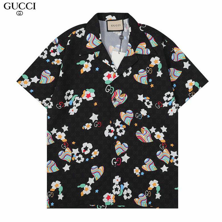 Wholesale Cheap G ucci Short Sleeve men Shirts for Sale