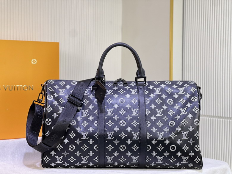 Wholesale Cheap AAA Louis Vuitton Keepall Bandoulière 50 Monogram Shadow Leather Travel Bags for Sale