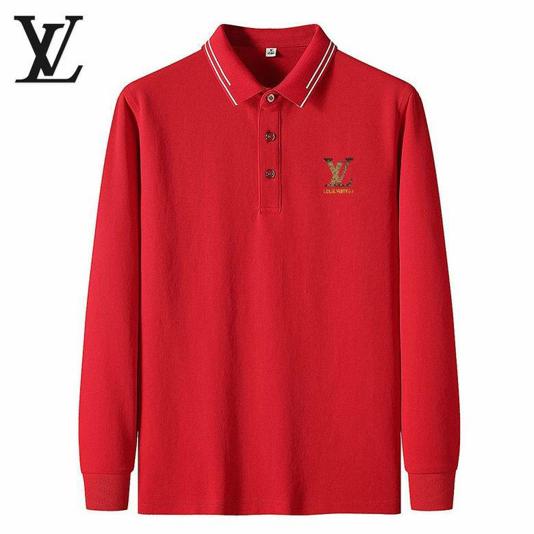 Wholesale Cheap Lv Long Sleeve Lapel T Shirts for Sale