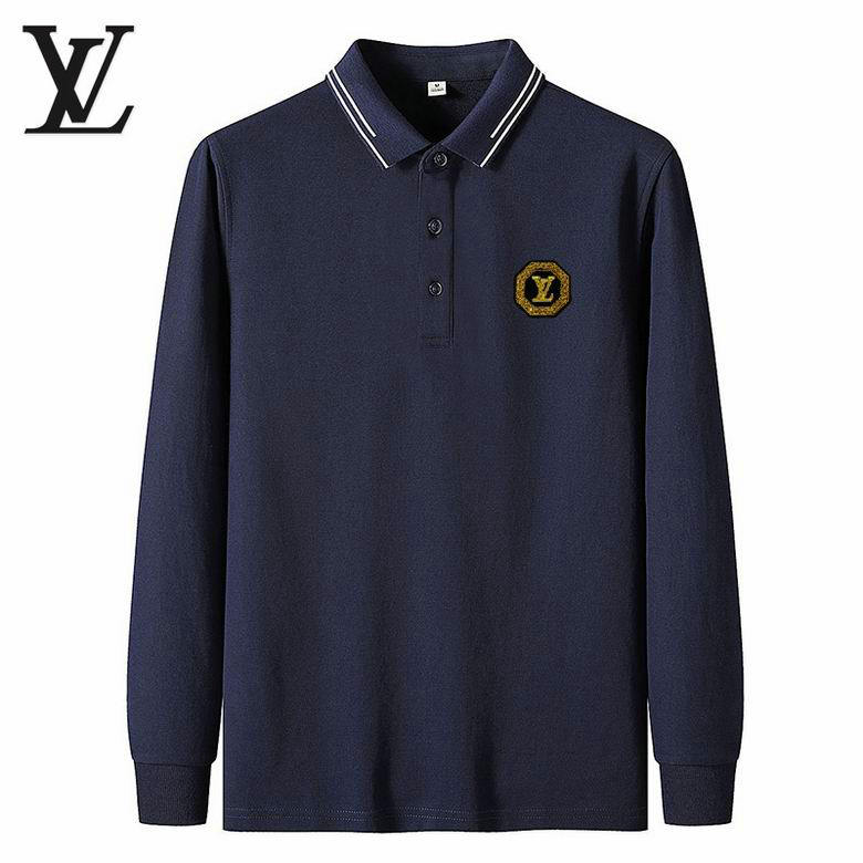 Wholesale Cheap Lv Long Sleeve Lapel T Shirts for Sale