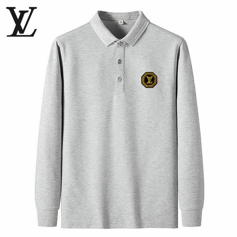 Wholesale Cheap Lv Long Sleeve Lapel T Shirts for Sale