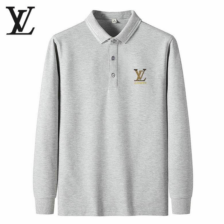 Wholesale Cheap Lv Long Sleeve Lapel T Shirts for Sale