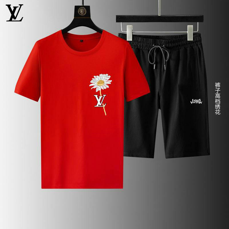 Wholesale Cheap Louis Vuitton Short Sleeve replica Tracksuits for Sale