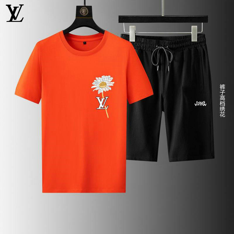 Wholesale Cheap Louis Vuitton Short Sleeve replica Tracksuits for Sale