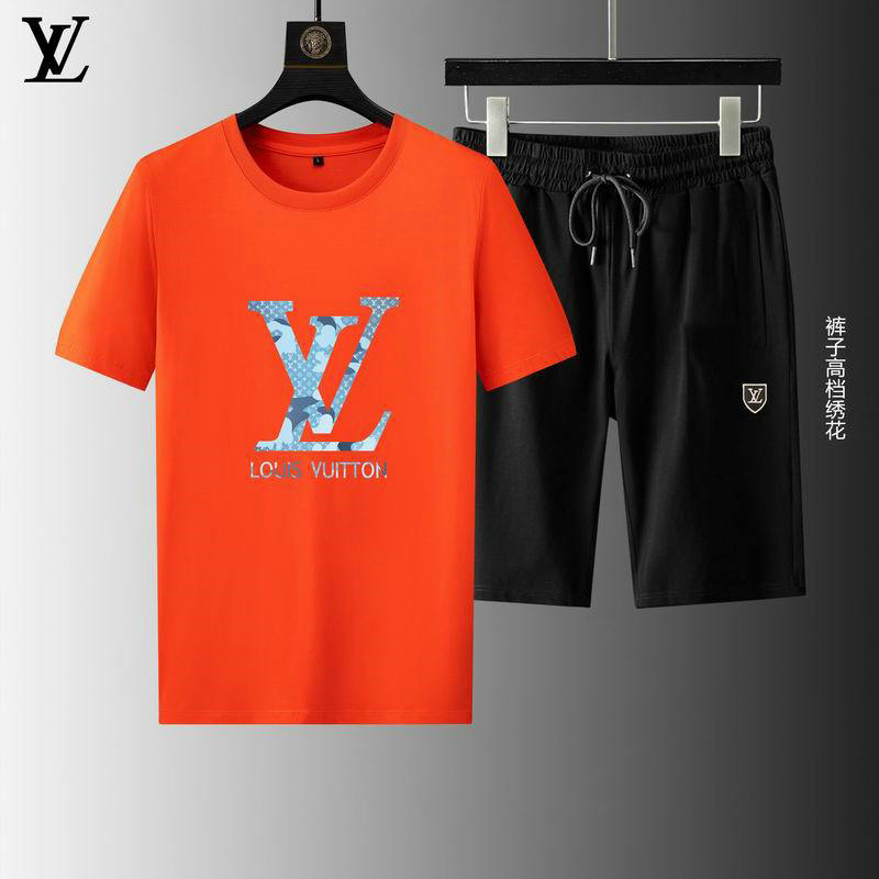 Wholesale Cheap Louis Vuitton Short Sleeve replica Tracksuits for Sale