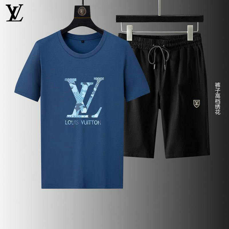 Wholesale Cheap Louis Vuitton Short Sleeve replica Tracksuits for Sale