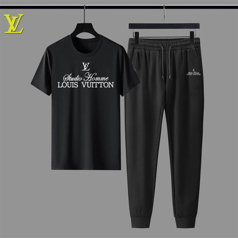 Wholesale Cheap Louis Vuitton Short Sleeve replica Tracksuits for Sale