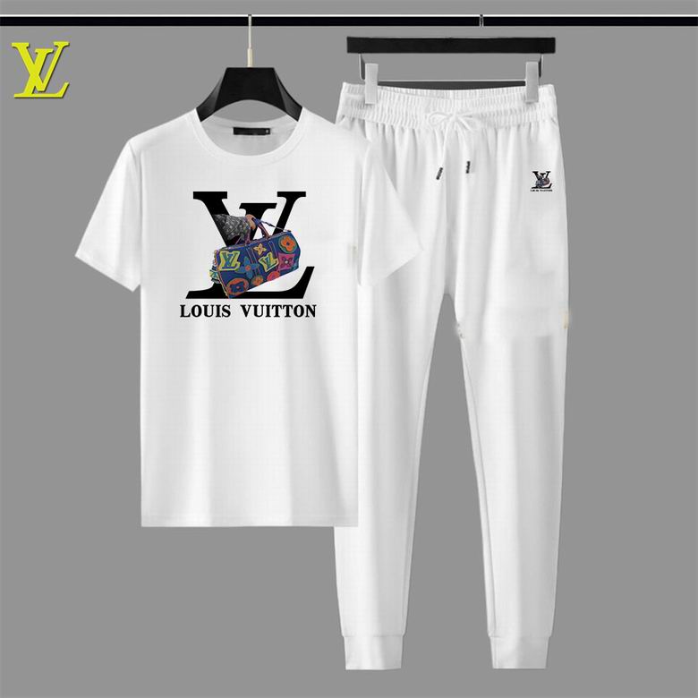 Wholesale Cheap Louis Vuitton Short Sleeve replica Tracksuits for Sale