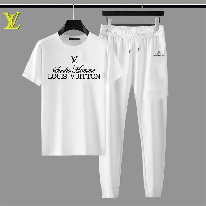 Wholesale Cheap Louis Vuitton Short Sleeve replica Tracksuits for Sale