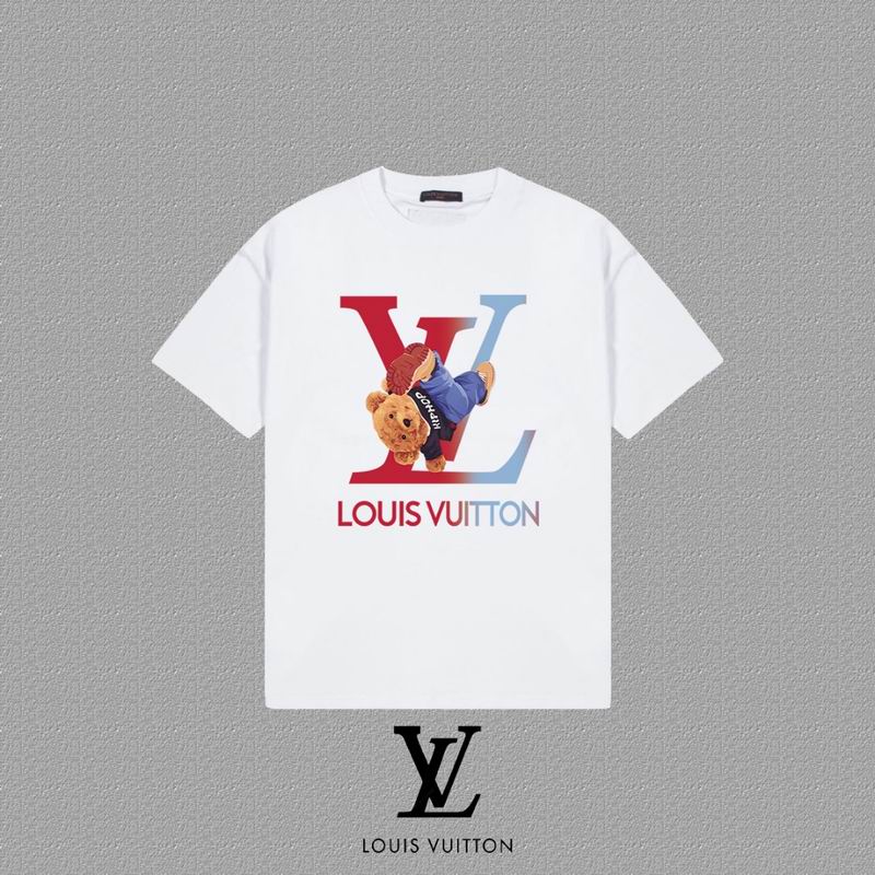 Wholesale Cheap Louis Vuitton Womens Short Round Collar T Shirts for Sale