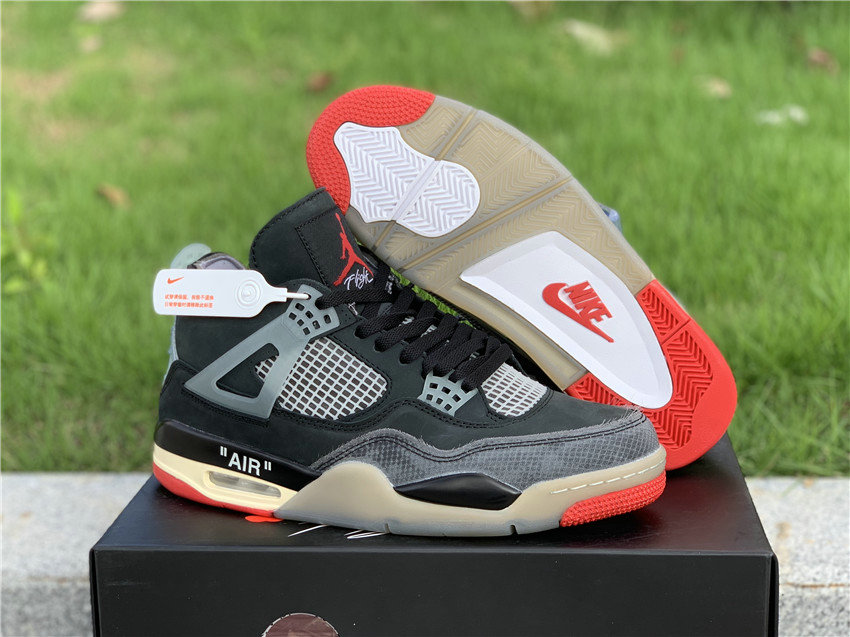 OFF-WHITE x Air Jordan 4 “Bred” CV9388-001