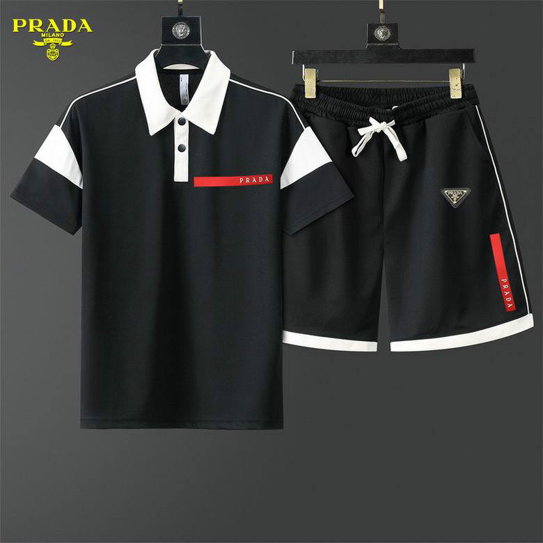 Wholesale Cheap P rada Short Sleeve Tracksuits for Sale