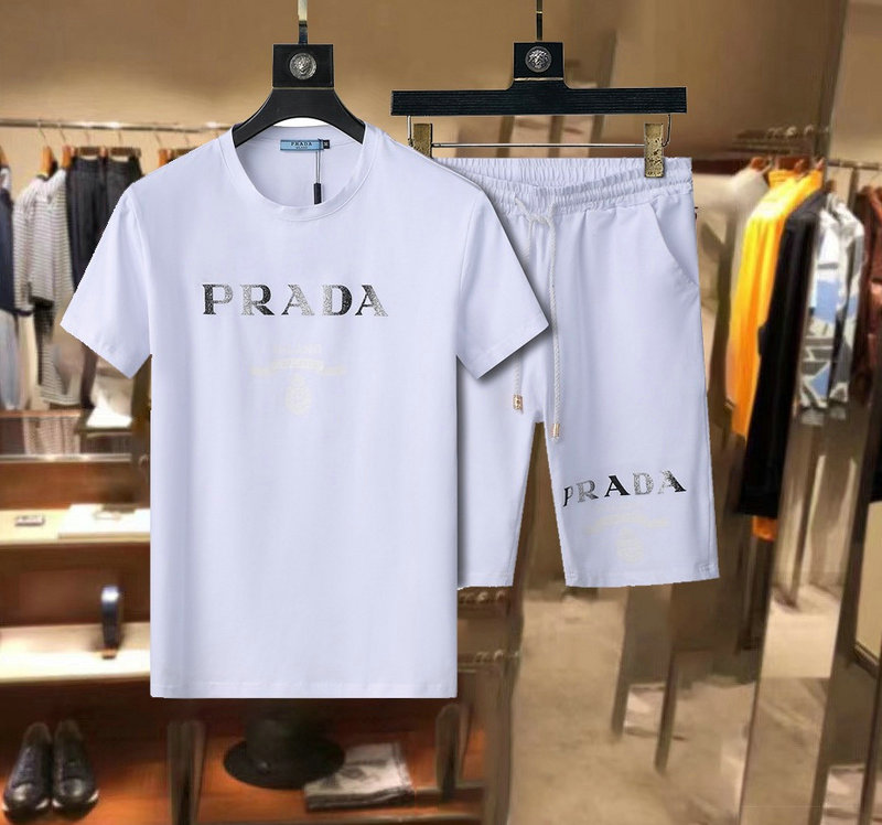 Wholesale Cheap Prada Short Sleeve Tracksuits for Sale