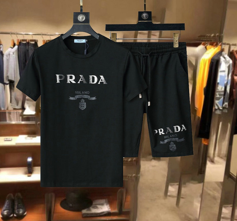 Wholesale Cheap Prada Short Sleeve Tracksuits for Sale