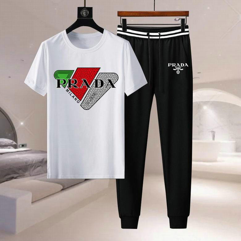 Wholesale Cheap Prada Short Sleeve Tracksuits for Sale