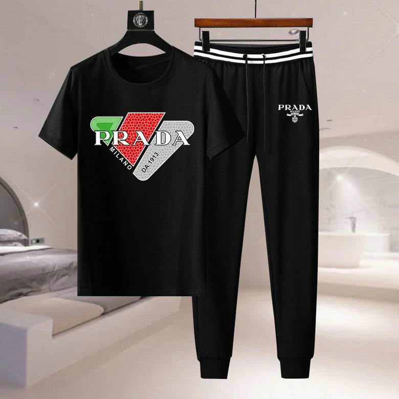 Wholesale Cheap Prada Short Sleeve Tracksuits for Sale