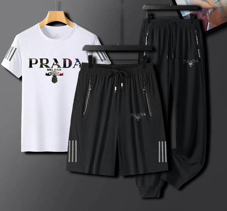 Wholesale Cheap Prada Short Sleeve Tracksuit for Sale