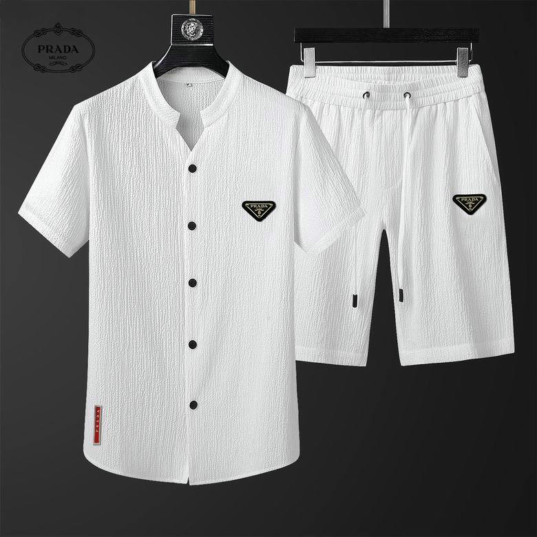 Wholesale Cheap Prada mens Short Sleeve Tracksuit for Sale