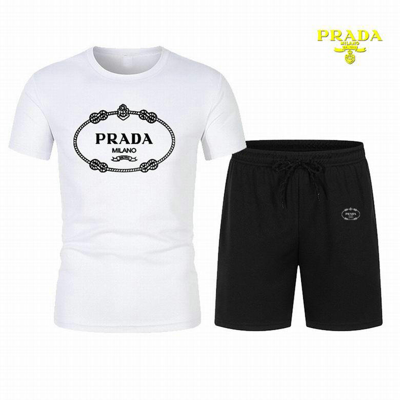 Wholesale Cheap Prada Short Sleeve Tracksuit for Sale