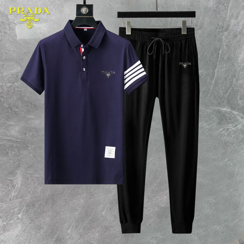 Wholesale Cheap P.rada Short Sleeve Replica Tracksuits for Sale