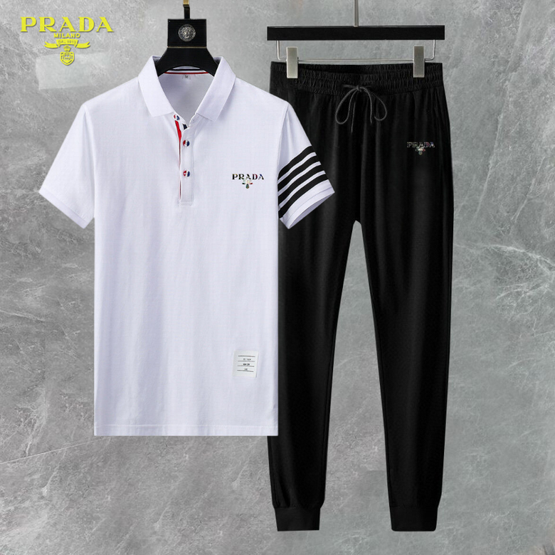 Wholesale Cheap P.rada Short Sleeve Replica Tracksuits for Sale