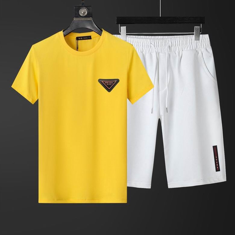 Wholesale Cheap Prada Short Sleeve Replica Tracksuits Sets for Sale