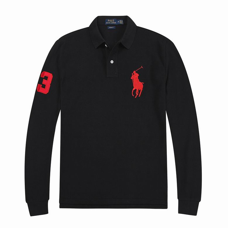 Wholesale Cheap Ralph Lauren Long Sleeve Polo Lapel T Shirts for Sale