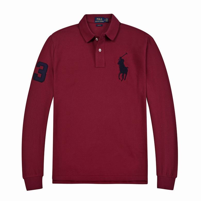 Wholesale Cheap Ralph Lauren Long Sleeve Polo Lapel T Shirts for Sale