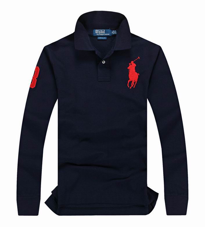 Wholesale Cheap Ralph Lauren Long Sleeve Polo Lapel T Shirts for Sale