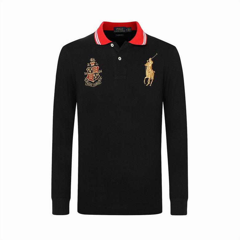 Wholesale Cheap Ralph Lauren Long Sleeve Polo Lapel T Shirts for Sale