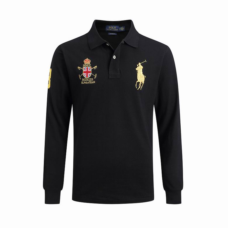 Wholesale Cheap Ralph Lauren Long Sleeve Polo Lapel T Shirts for Sale