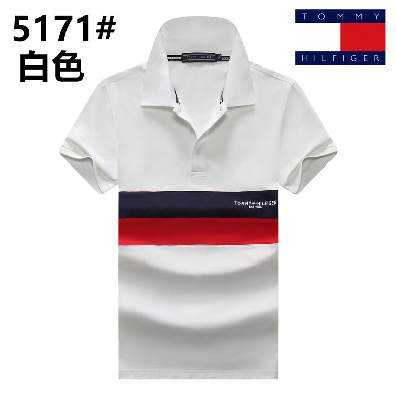 Wholesale Cheap Tommy Short Sleeve Polo Lapel Replica T Shirts for Sale