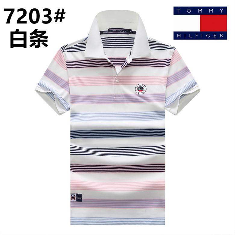 Wholesale Cheap Tommy Short Sleeve Polo Lapel Replica T Shirts for Sale