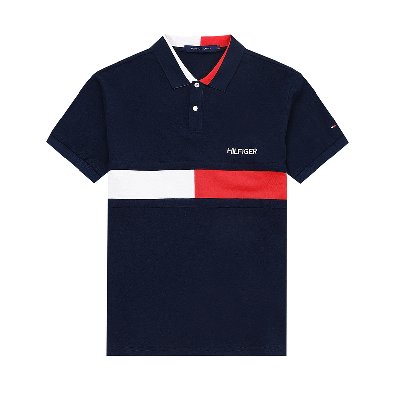 Wholesale Cheap Tommy Short Sleeve Polo Lapel Replica T Shirts for Sale