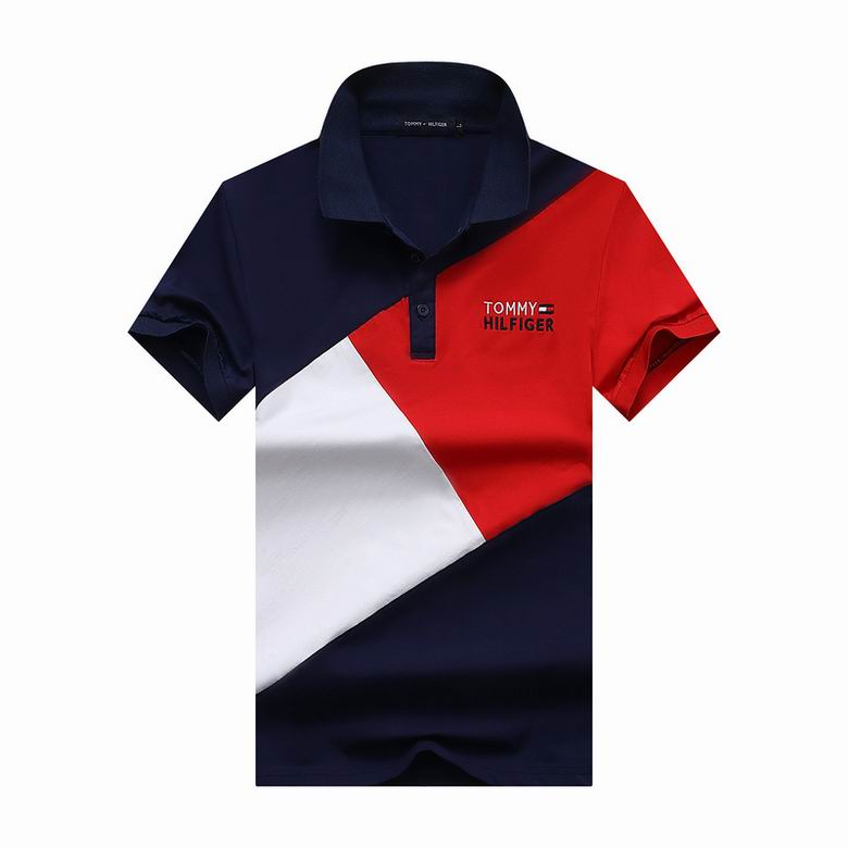 Wholesale Cheap T ommy Polo Short Sleeve Lapel T Shirts for Sale