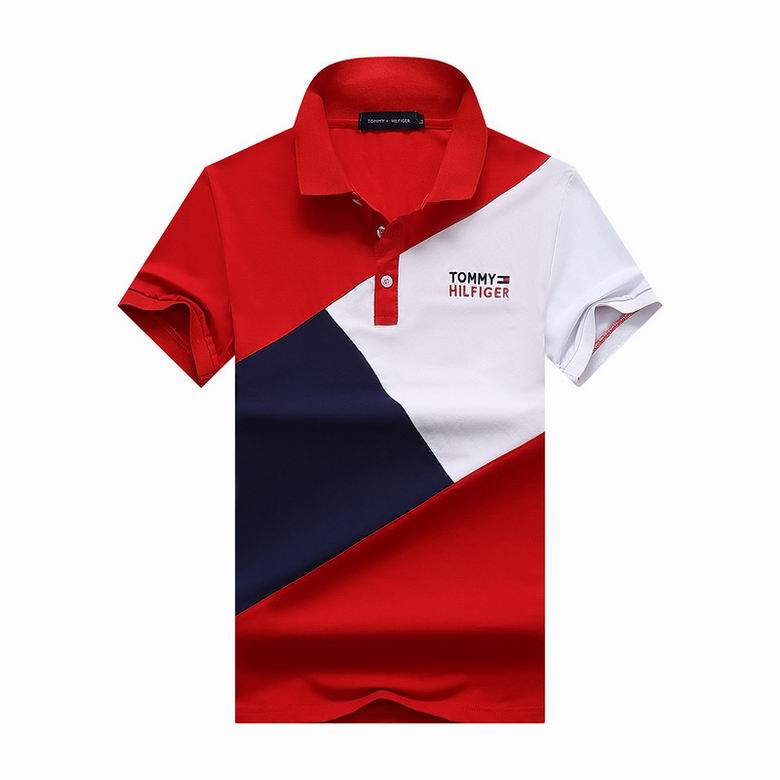 Wholesale Cheap T ommy Polo Short Sleeve Lapel T Shirts for Sale