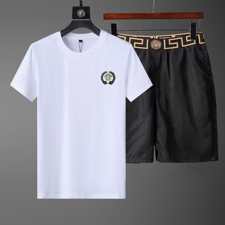 Wholesale Cheap Versace Short Sleeve Replica Tracksuits Sets for Sale