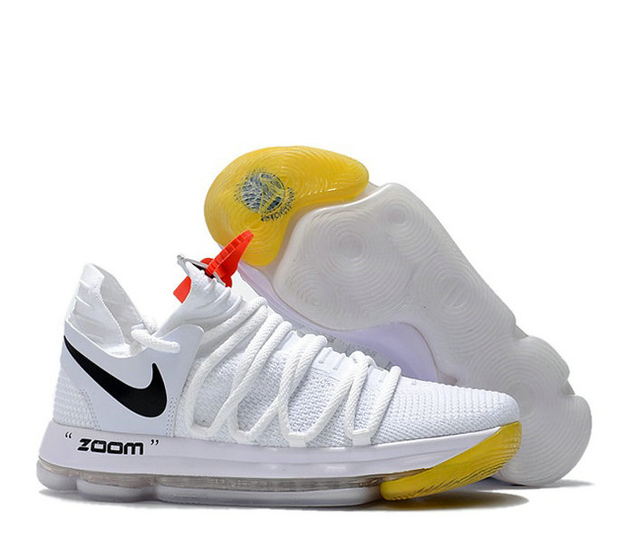 Wholesale Cheap Off-White X Nike KD 10 White/Black/Yellow For Sale-141